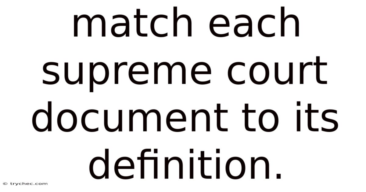 Match Each Supreme Court Document To Its Definition.