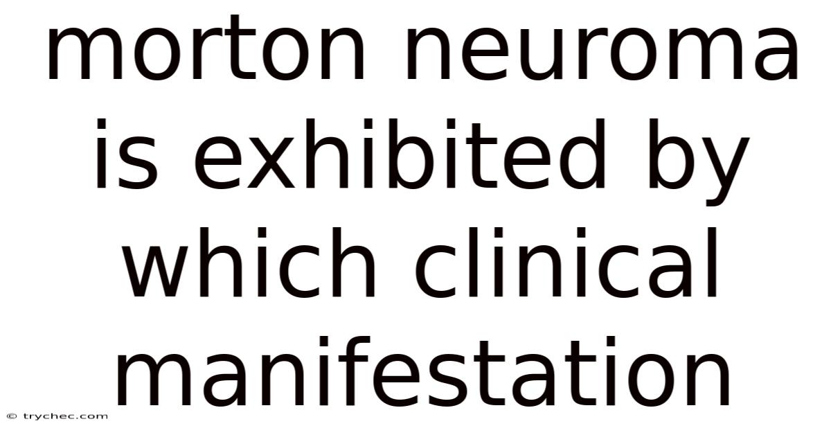 Morton Neuroma Is Exhibited By Which Clinical Manifestation