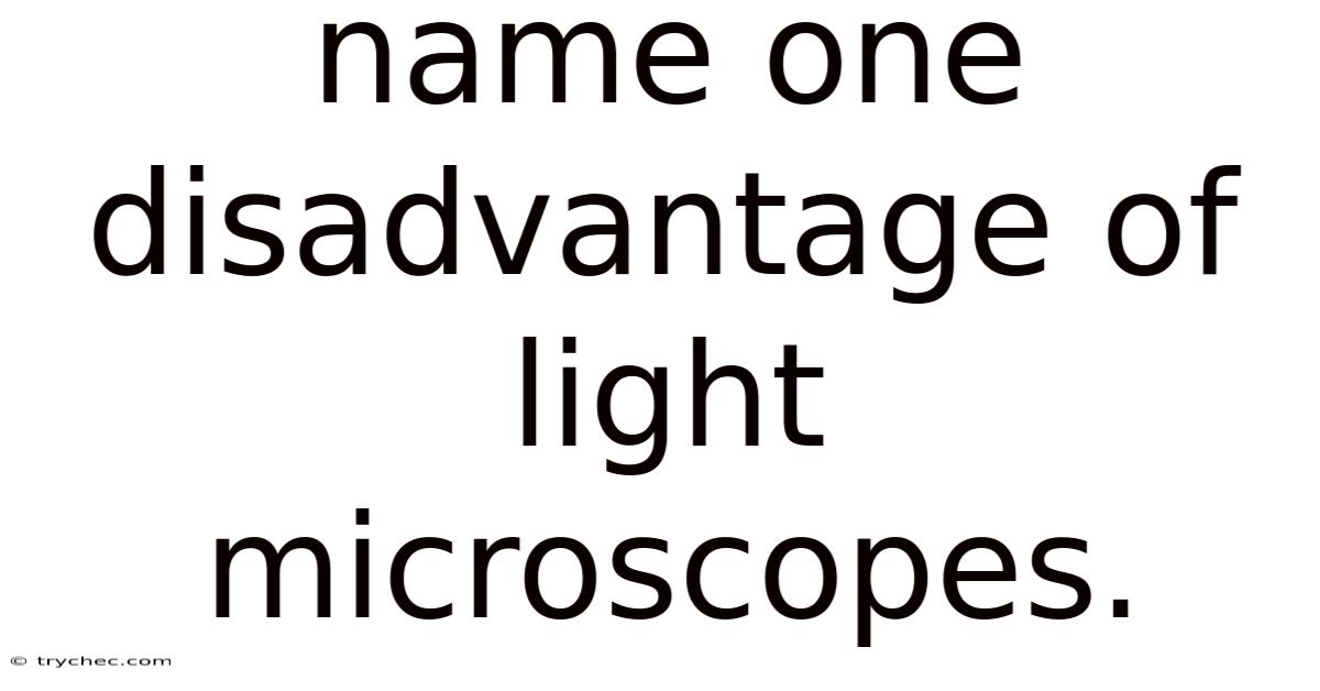 Name One Disadvantage Of Light Microscopes.