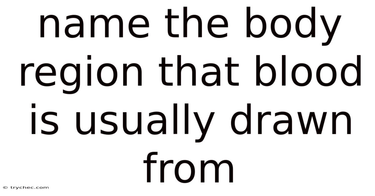Name The Body Region That Blood Is Usually Drawn From