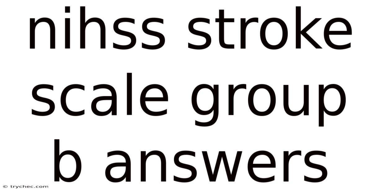 Nihss Stroke Scale Group B Answers