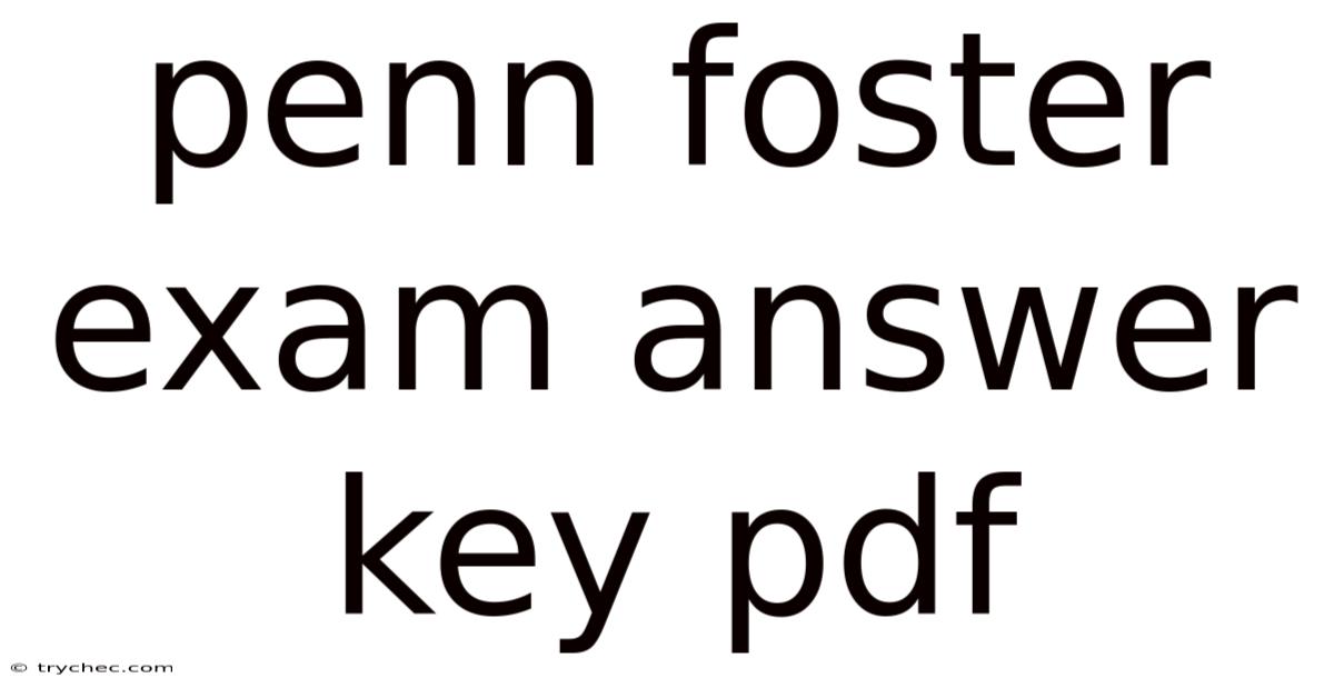 Penn Foster Exam Answer Key Pdf