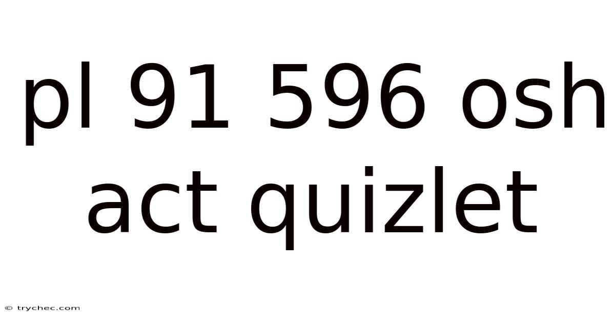 Pl 91 596 Osh Act Quizlet