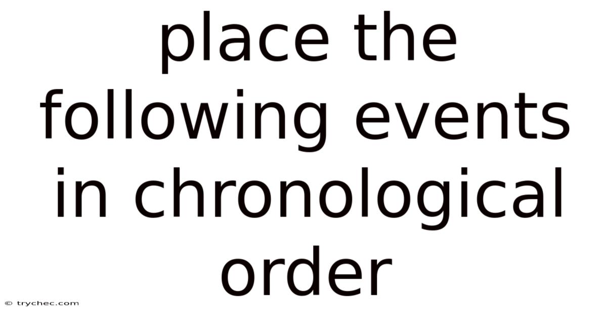 Place The Following Events In Chronological Order