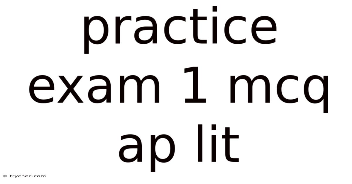 Practice Exam 1 Mcq Ap Lit