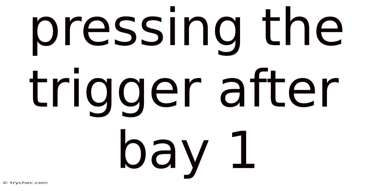 Pressing The Trigger After Bay 1