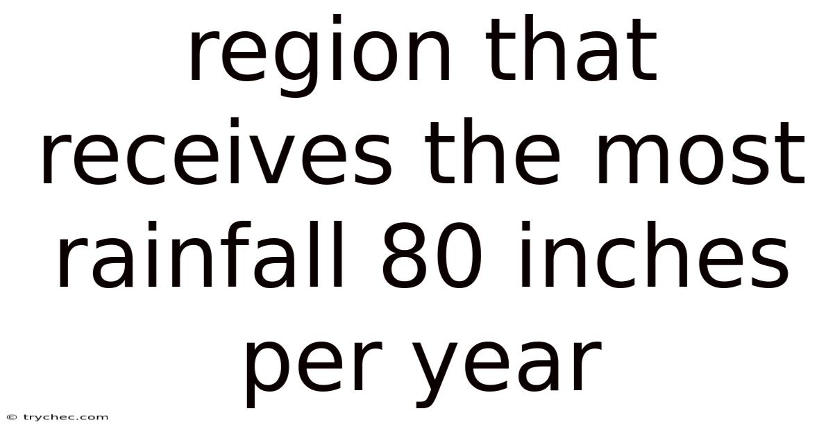 Region That Receives The Most Rainfall 80 Inches Per Year