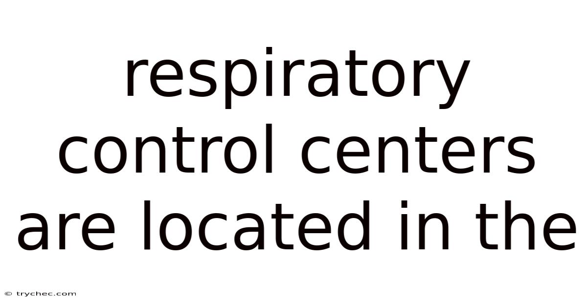 Respiratory Control Centers Are Located In The