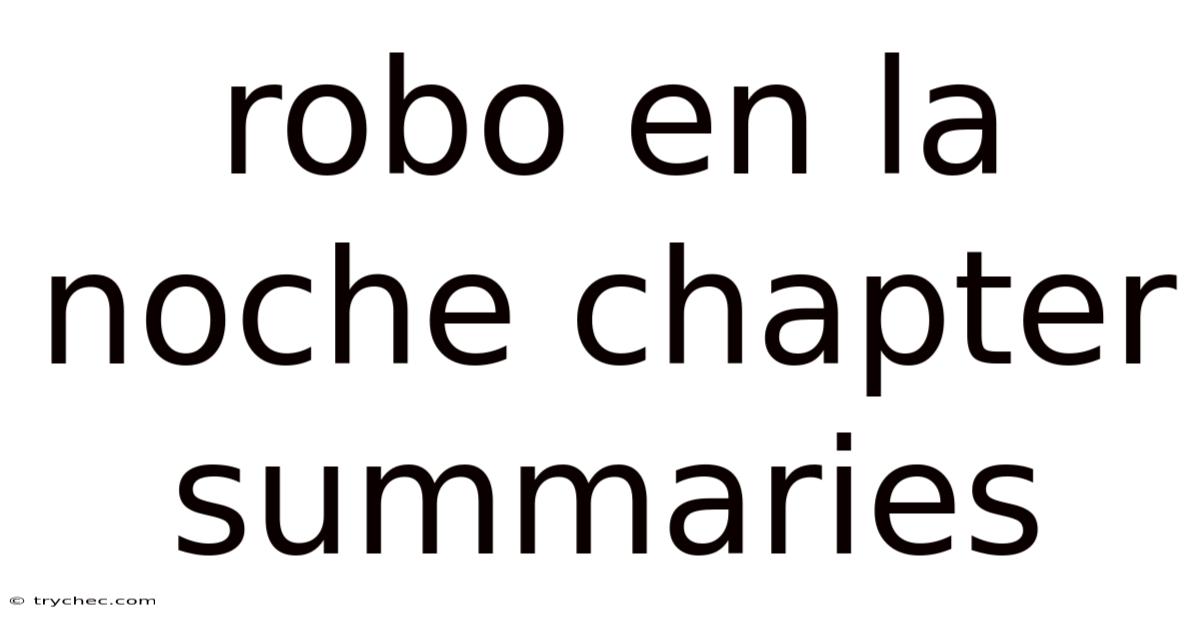 Robo En La Noche Chapter Summaries
