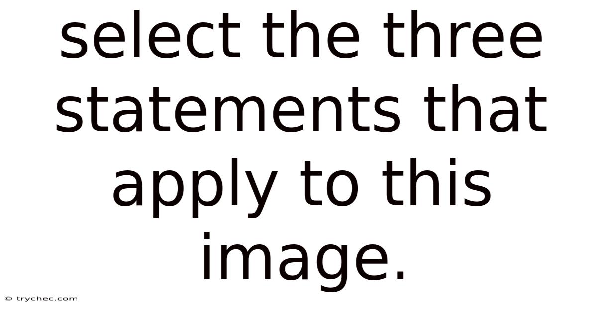 Select The Three Statements That Apply To This Image.