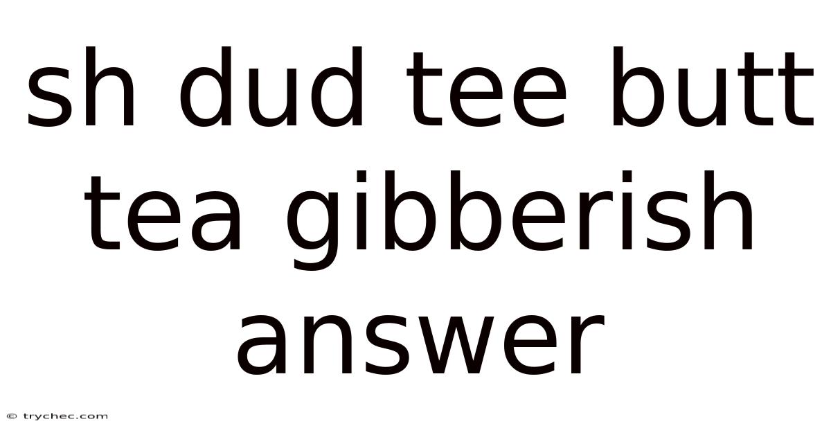 Sh Dud Tee Butt Tea Gibberish Answer