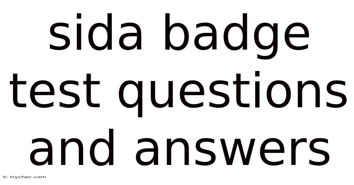 Sida Badge Test Questions And Answers