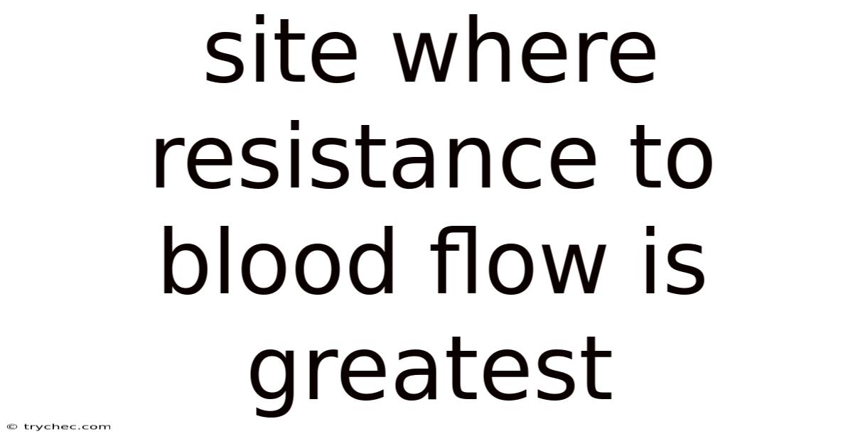 Site Where Resistance To Blood Flow Is Greatest