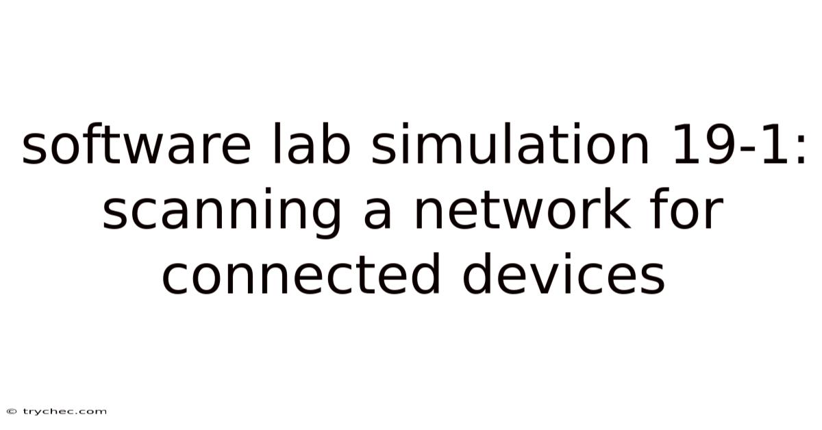 Software Lab Simulation 19-1: Scanning A Network For Connected Devices