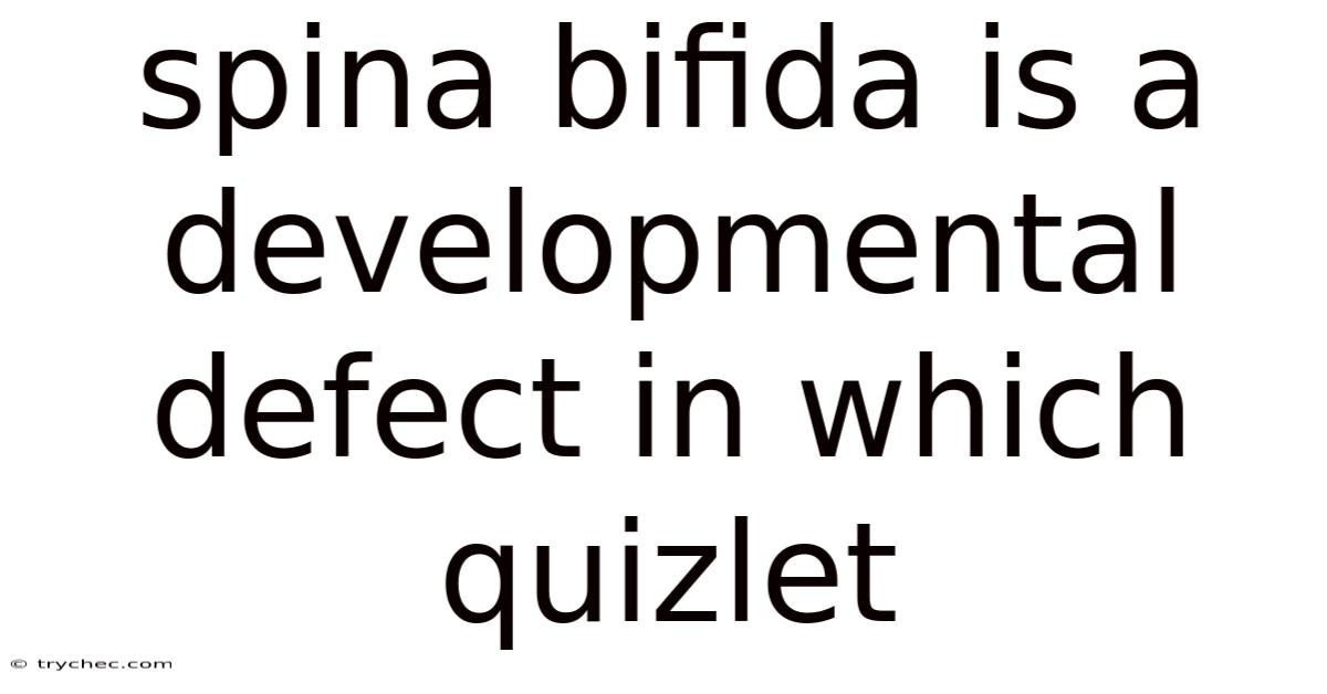 Spina Bifida Is A Developmental Defect In Which Quizlet