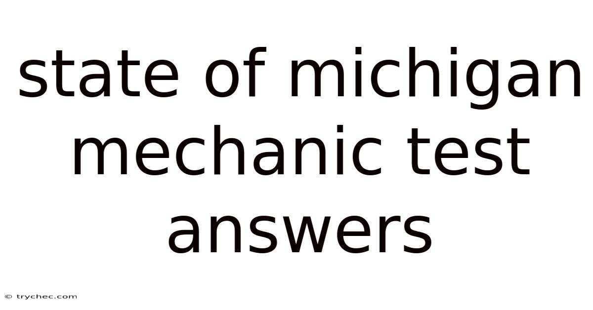 State Of Michigan Mechanic Test Answers