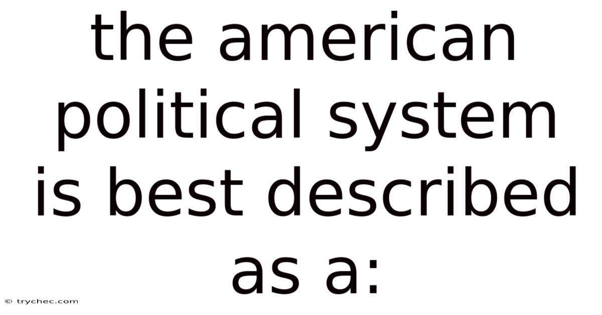 The American Political System Is Best Described As A: