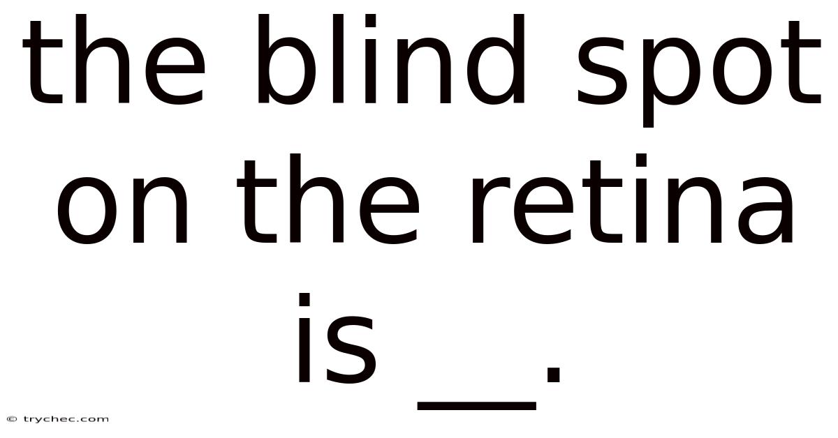 The Blind Spot On The Retina Is __.
