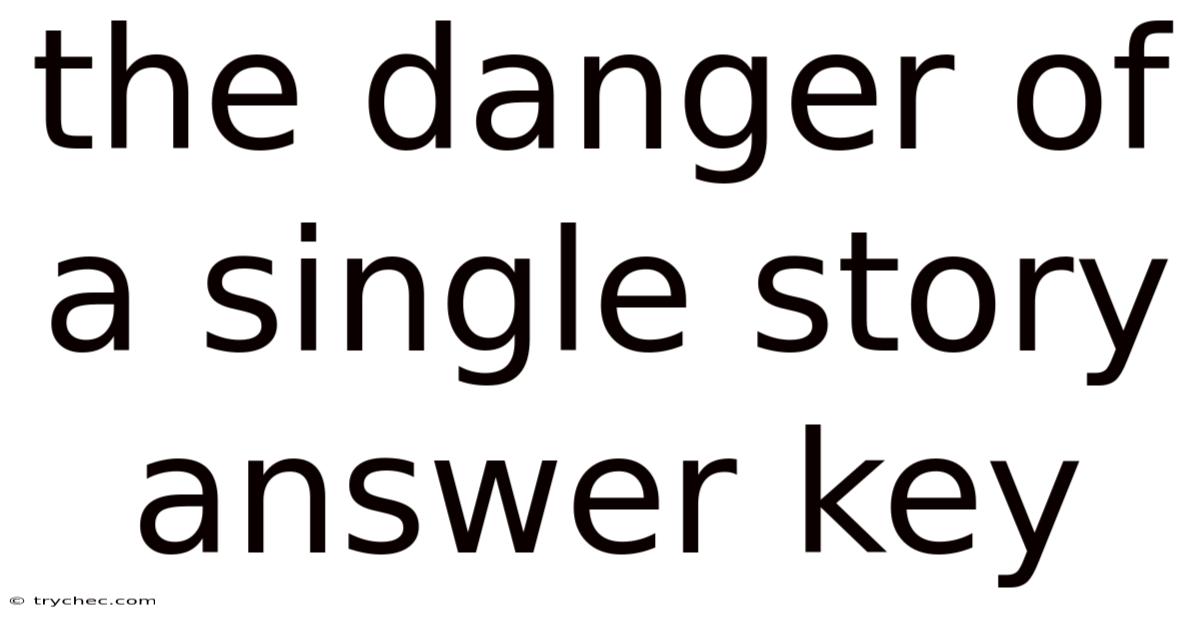 The Danger Of A Single Story Answer Key
