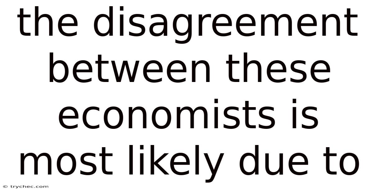 The Disagreement Between These Economists Is Most Likely Due To