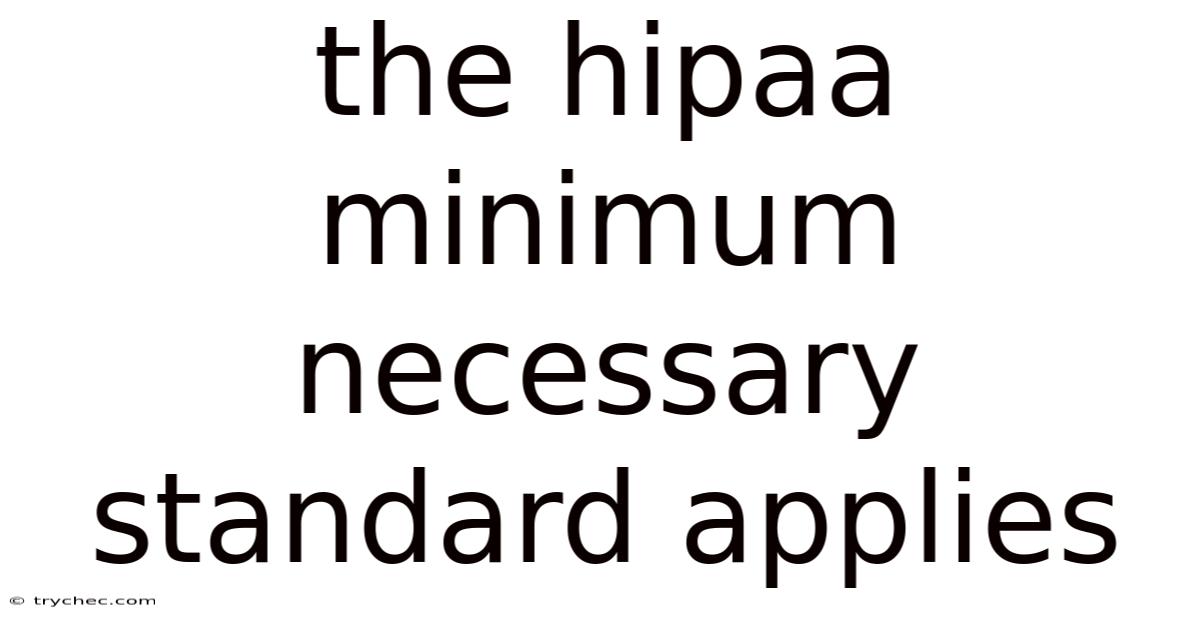 The Hipaa Minimum Necessary Standard Applies