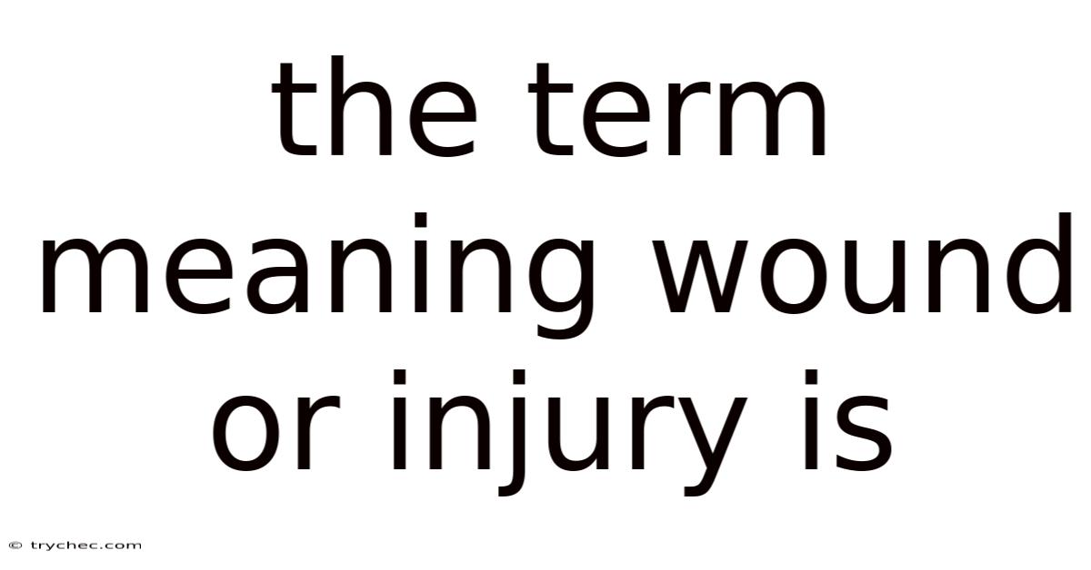 The Term Meaning Wound Or Injury Is