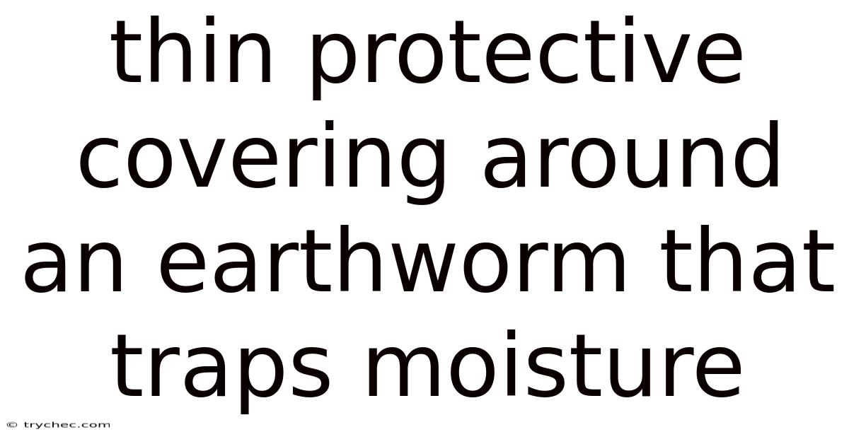 Thin Protective Covering Around An Earthworm That Traps Moisture