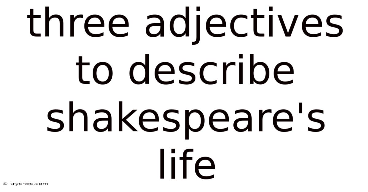 Three Adjectives To Describe Shakespeare's Life