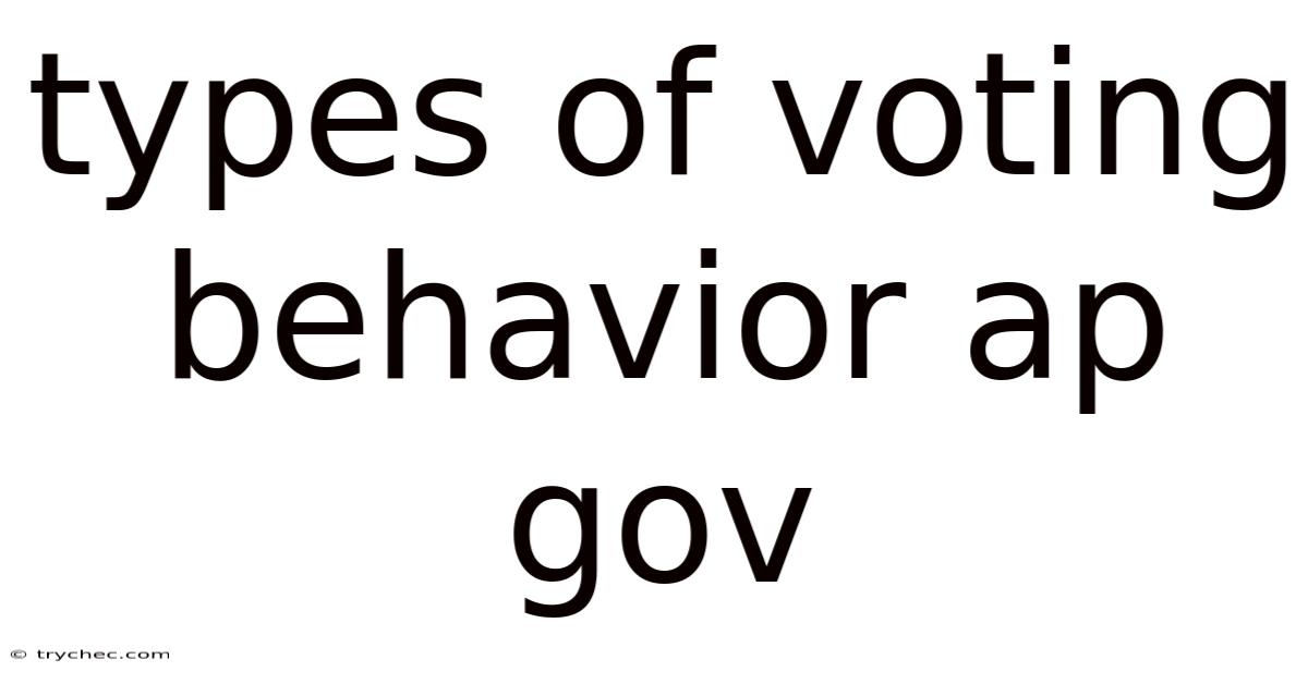 Types Of Voting Behavior Ap Gov