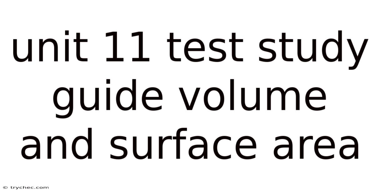Unit 11 Test Study Guide Volume And Surface Area