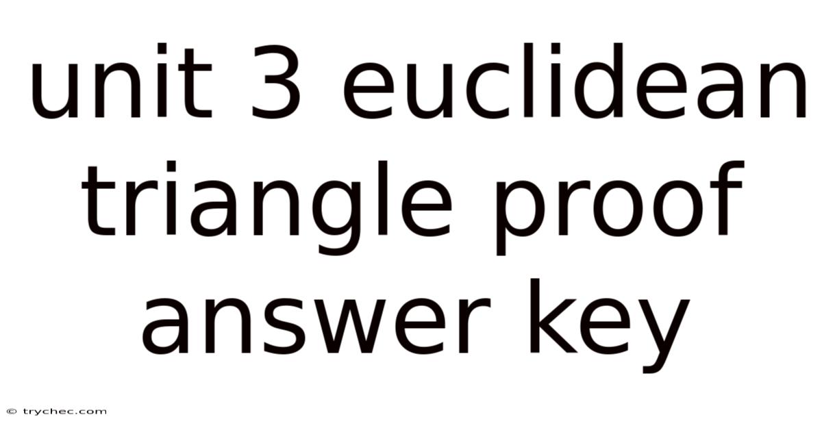 Unit 3 Euclidean Triangle Proof Answer Key