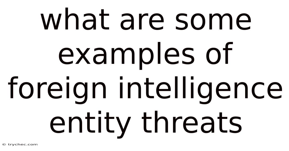 What Are Some Examples Of Foreign Intelligence Entity Threats