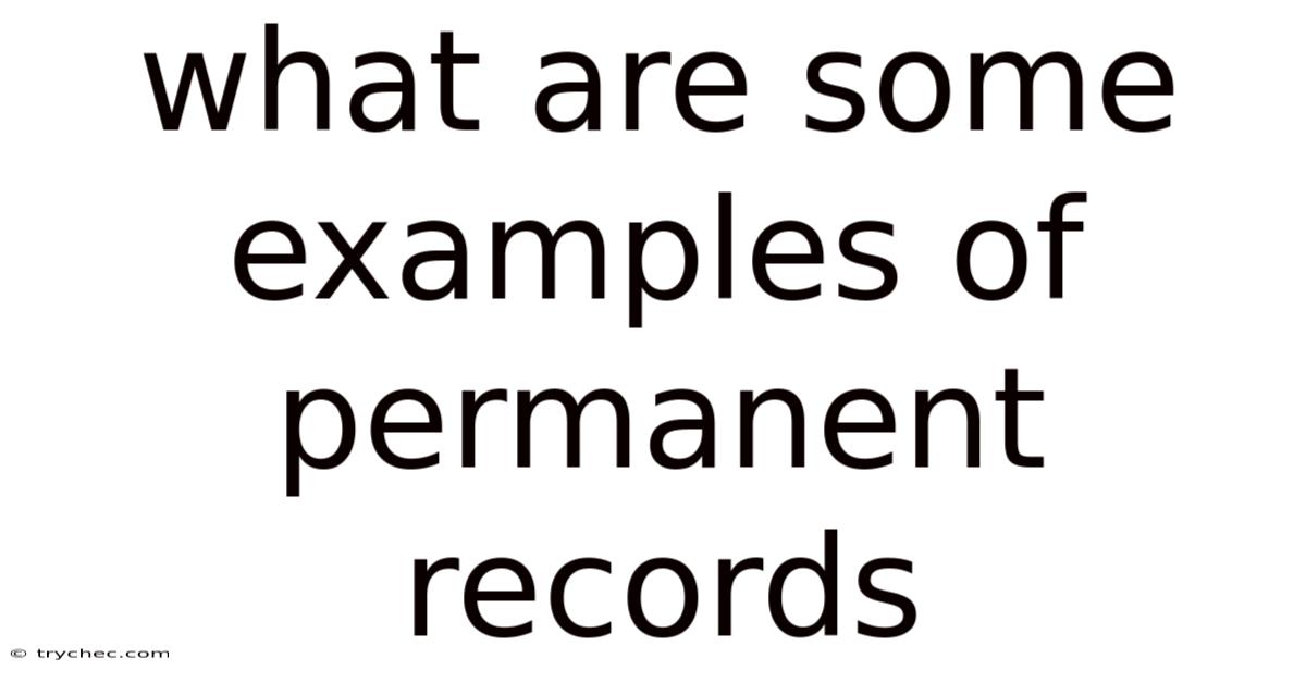 What Are Some Examples Of Permanent Records