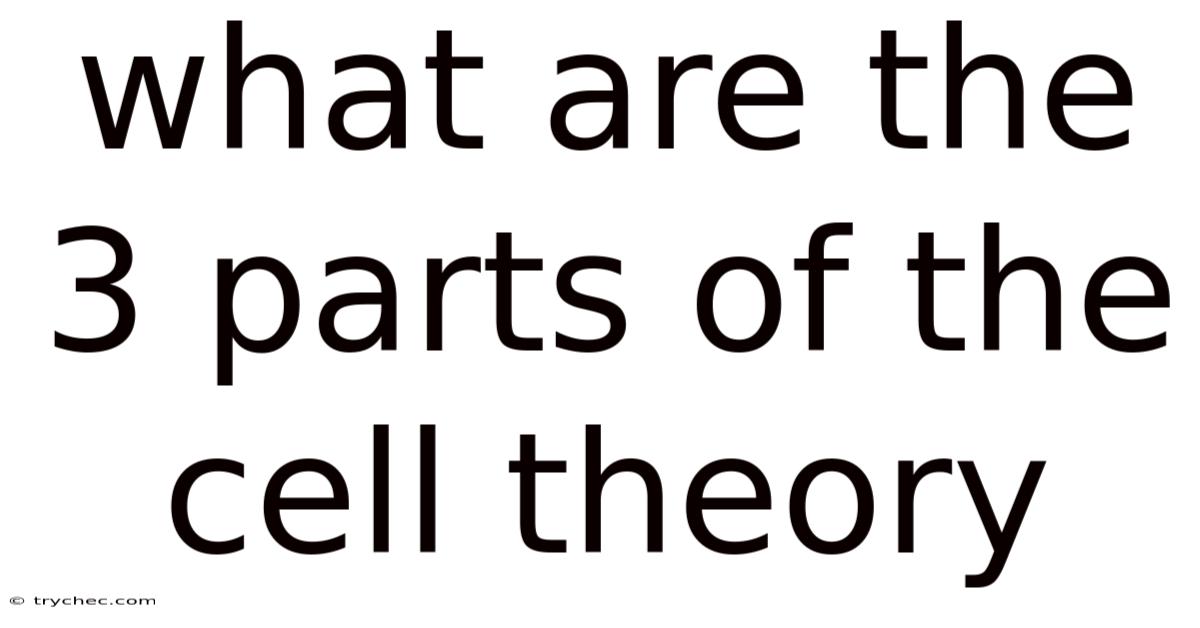 What Are The 3 Parts Of The Cell Theory