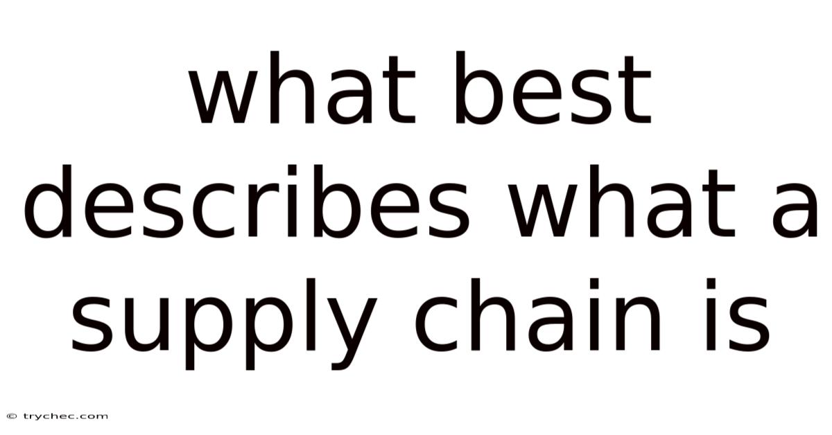 What Best Describes What A Supply Chain Is