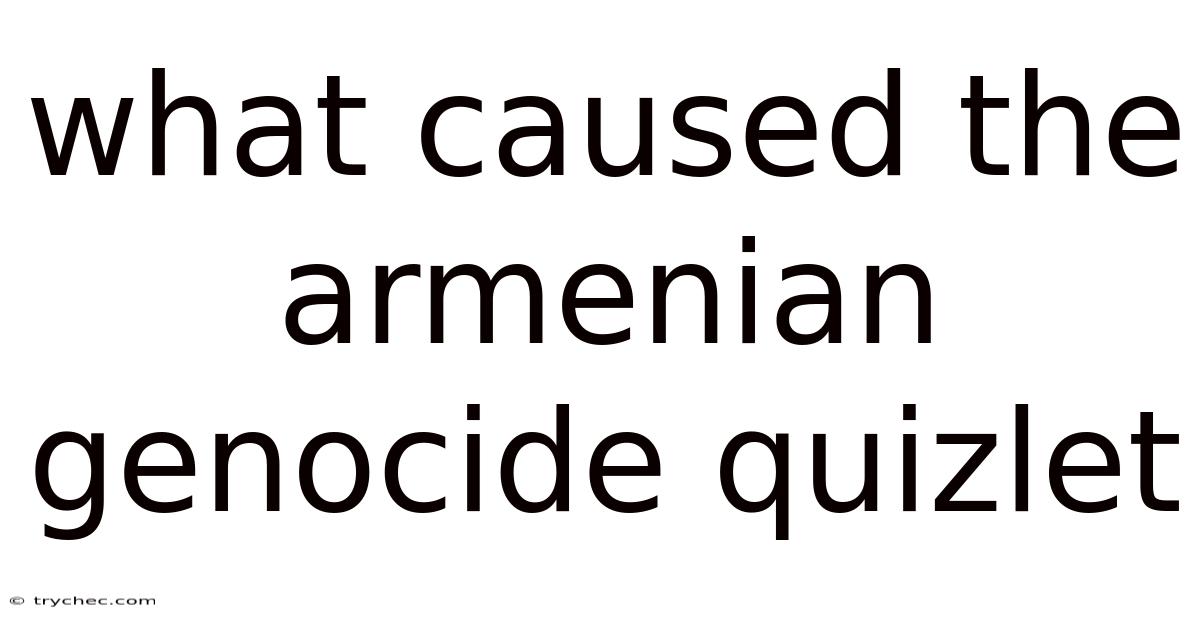 What Caused The Armenian Genocide Quizlet