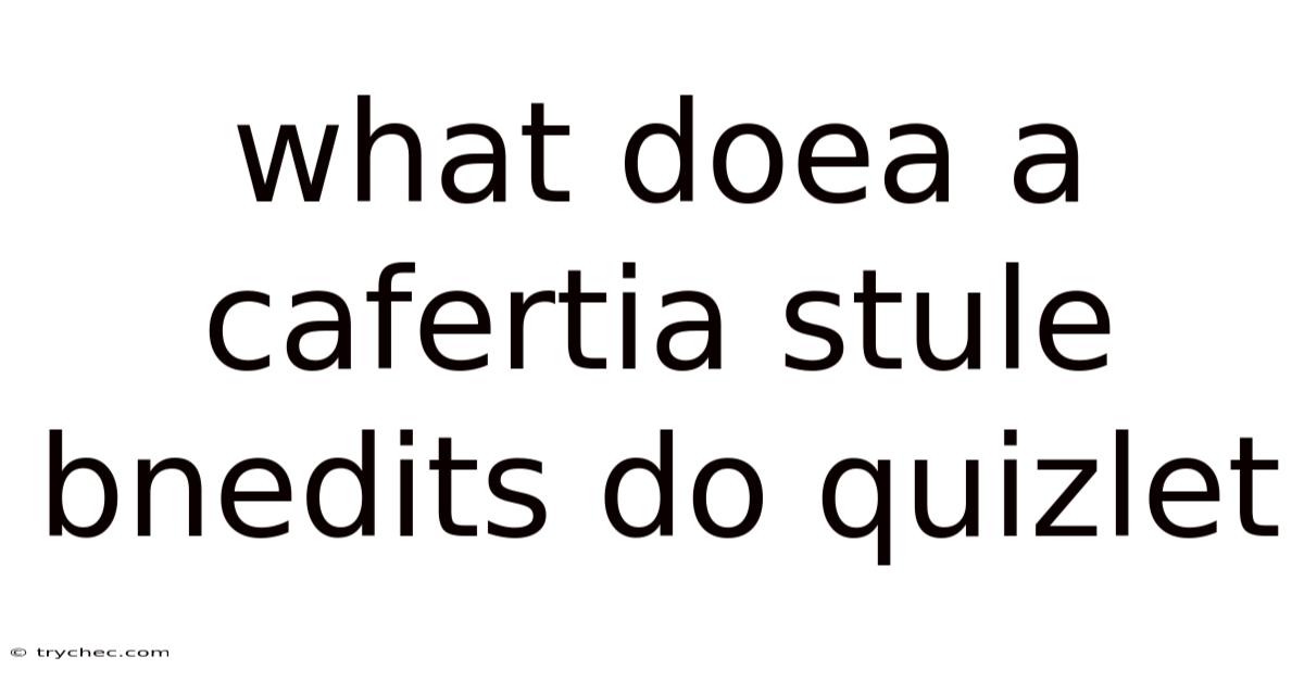What Doea A Cafertia Stule Bnedits Do Quizlet