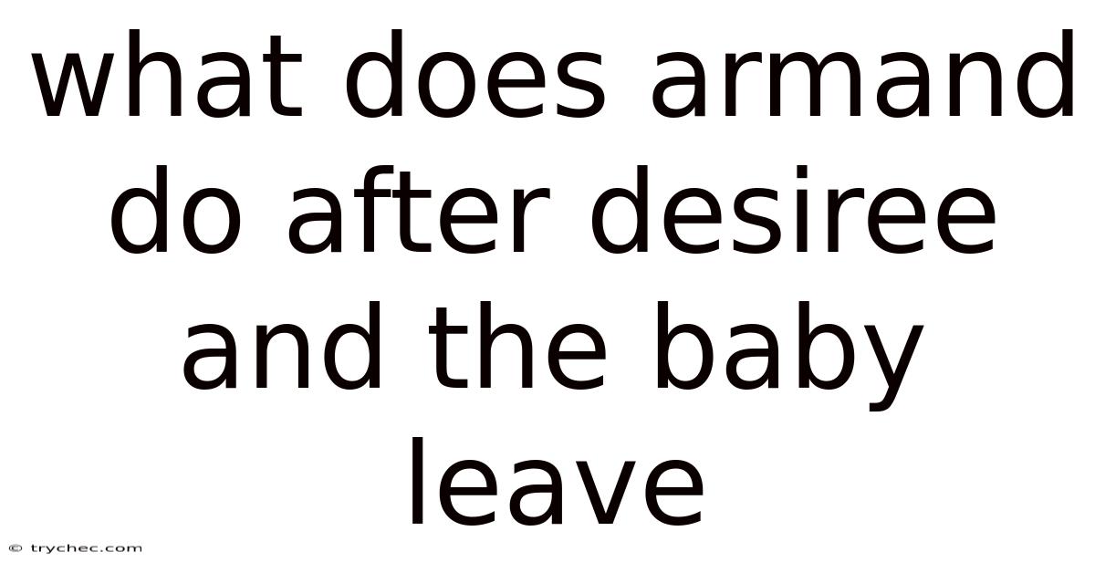 What Does Armand Do After Desiree And The Baby Leave