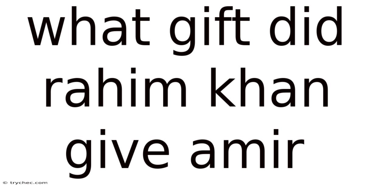 What Gift Did Rahim Khan Give Amir