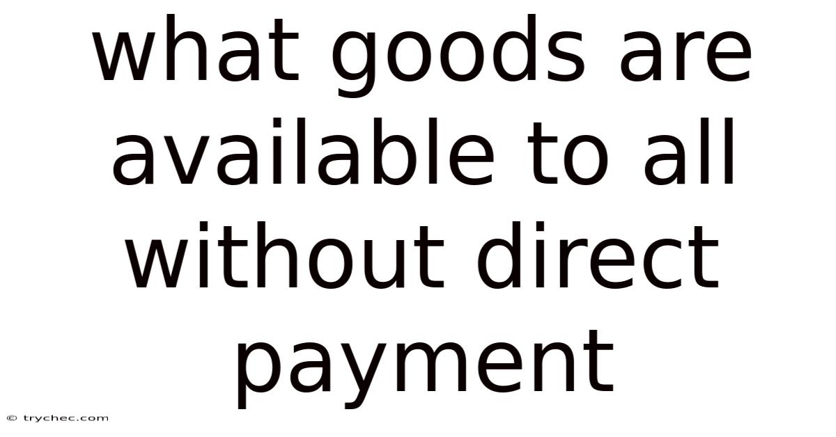 What Goods Are Available To All Without Direct Payment