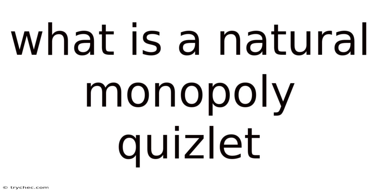 What Is A Natural Monopoly Quizlet