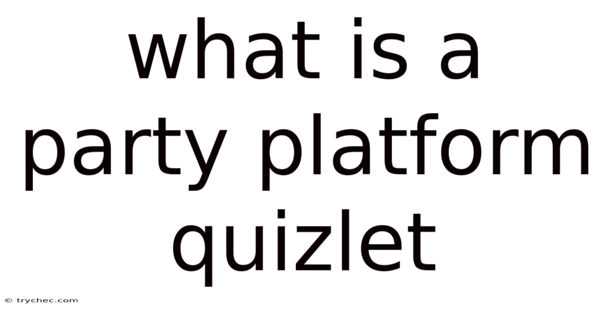 What Is A Party Platform Quizlet