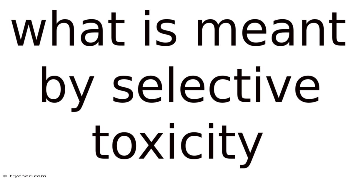What Is Meant By Selective Toxicity