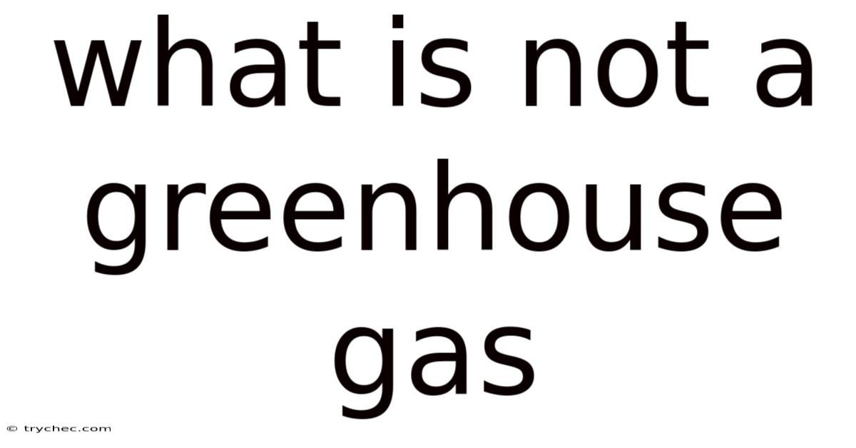 What Is Not A Greenhouse Gas