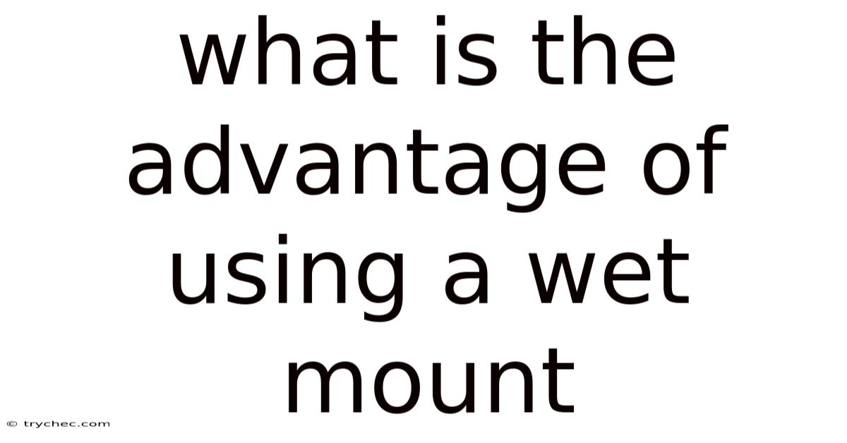 What Is The Advantage Of Using A Wet Mount