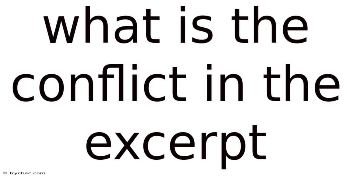 What Is The Conflict In The Excerpt