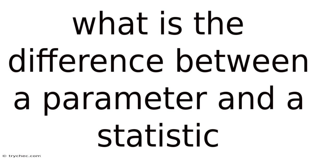 What Is The Difference Between A Parameter And A Statistic