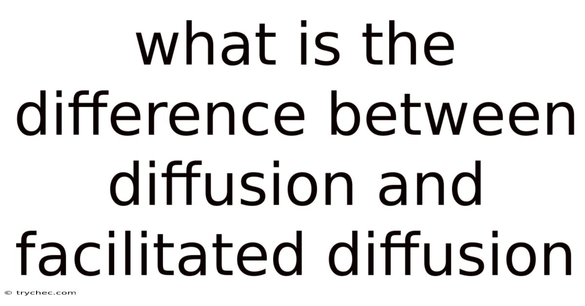 What Is The Difference Between Diffusion And Facilitated Diffusion