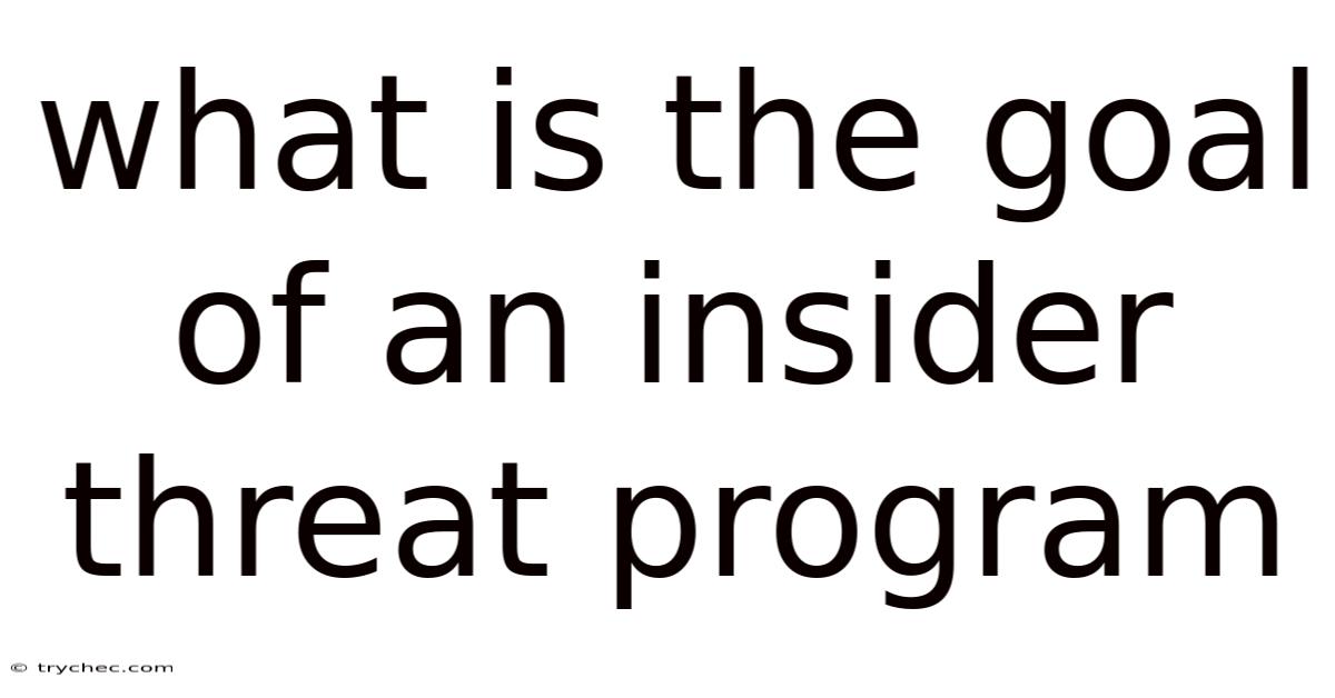 What Is The Goal Of An Insider Threat Program