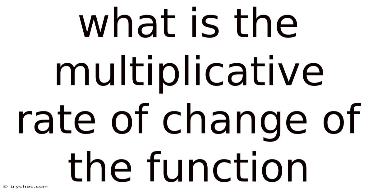 What Is The Multiplicative Rate Of Change Of The Function
